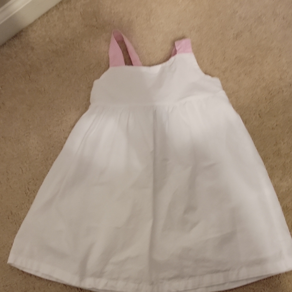 Classic Whimsy White and Pink Cotton Dress